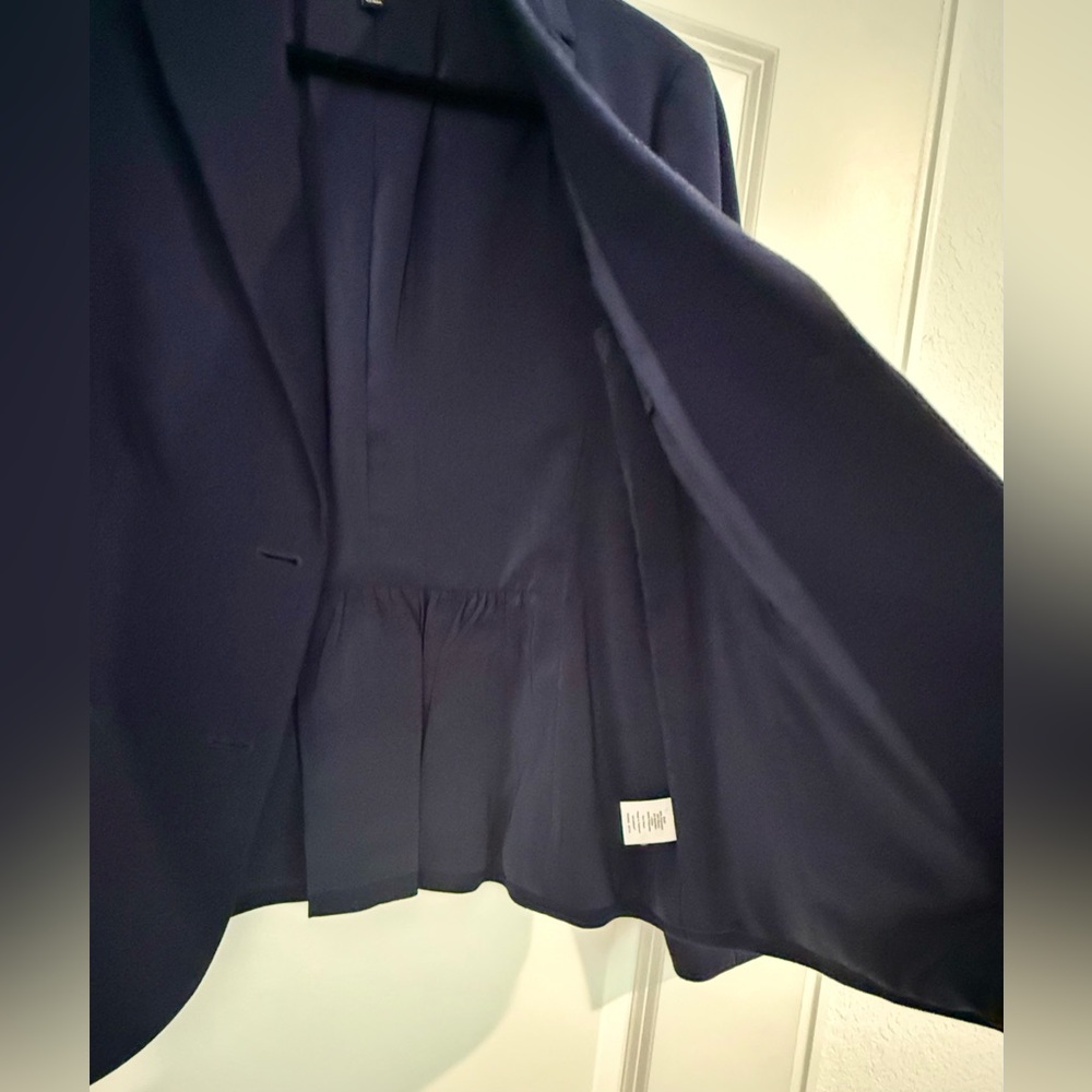 Talbots Navy Two-Button, Tailored Blazer - Picture 6 of 8